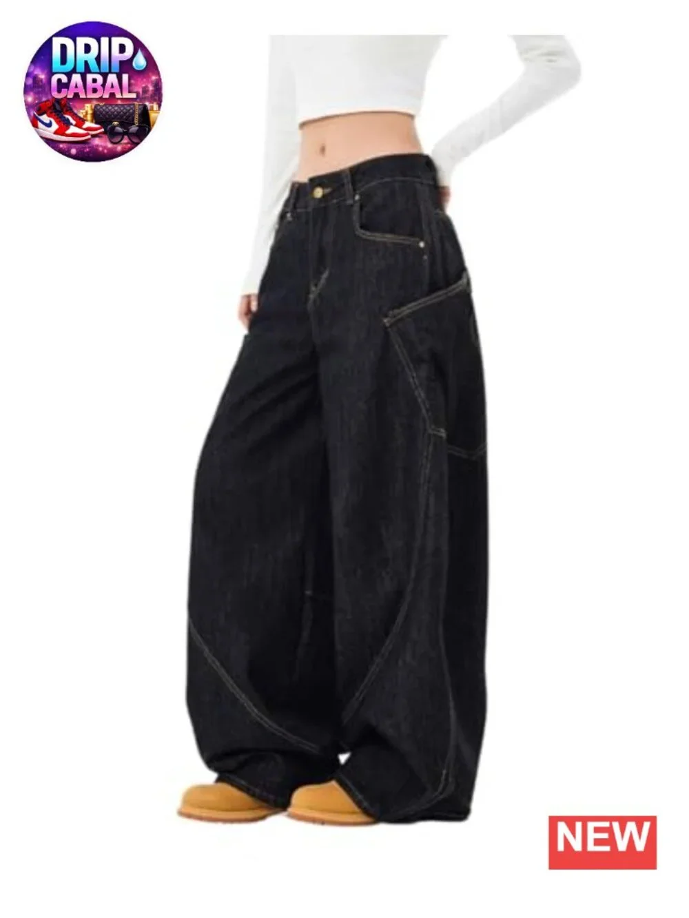 High Waisted Baggy Barrel Jeans Wide Leg Y2K Oversized Denim Pants Women